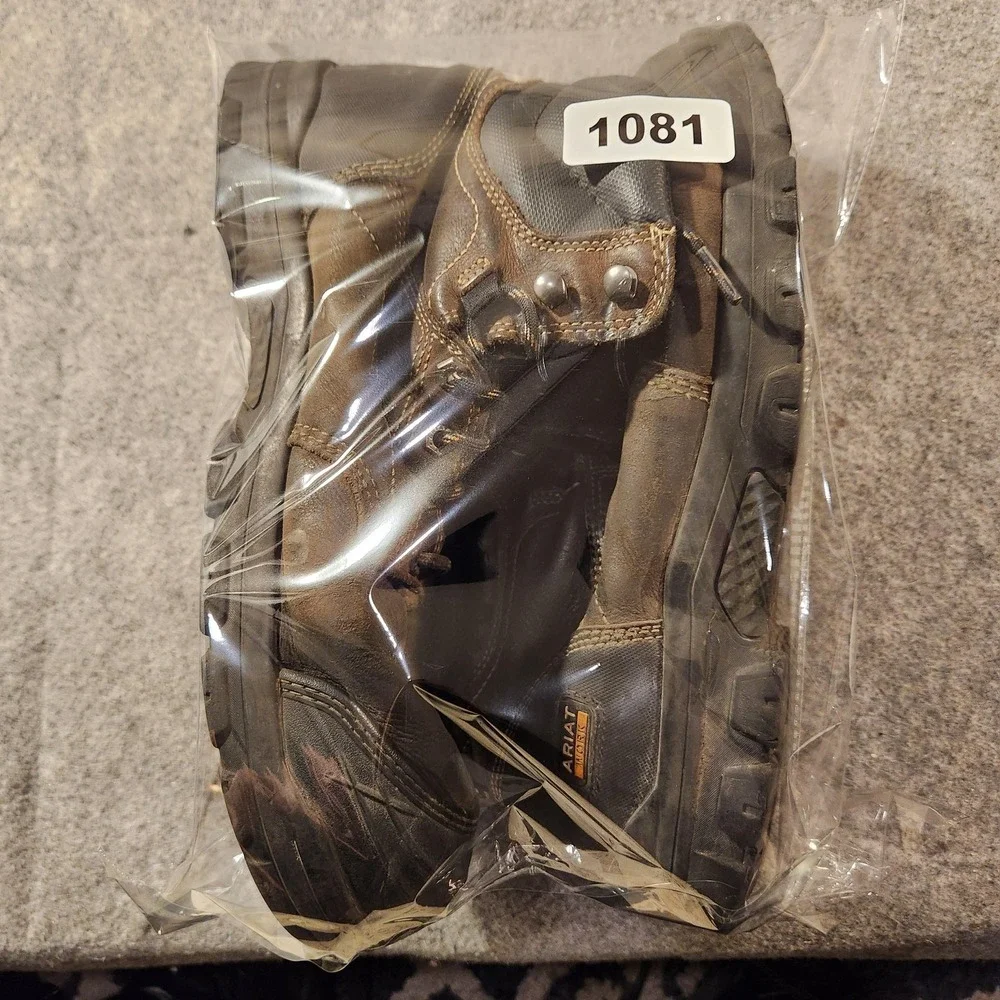 Ariat Workhog Boots‎ Mens Size 11 EE Brown Leather Waterproof Work Combat